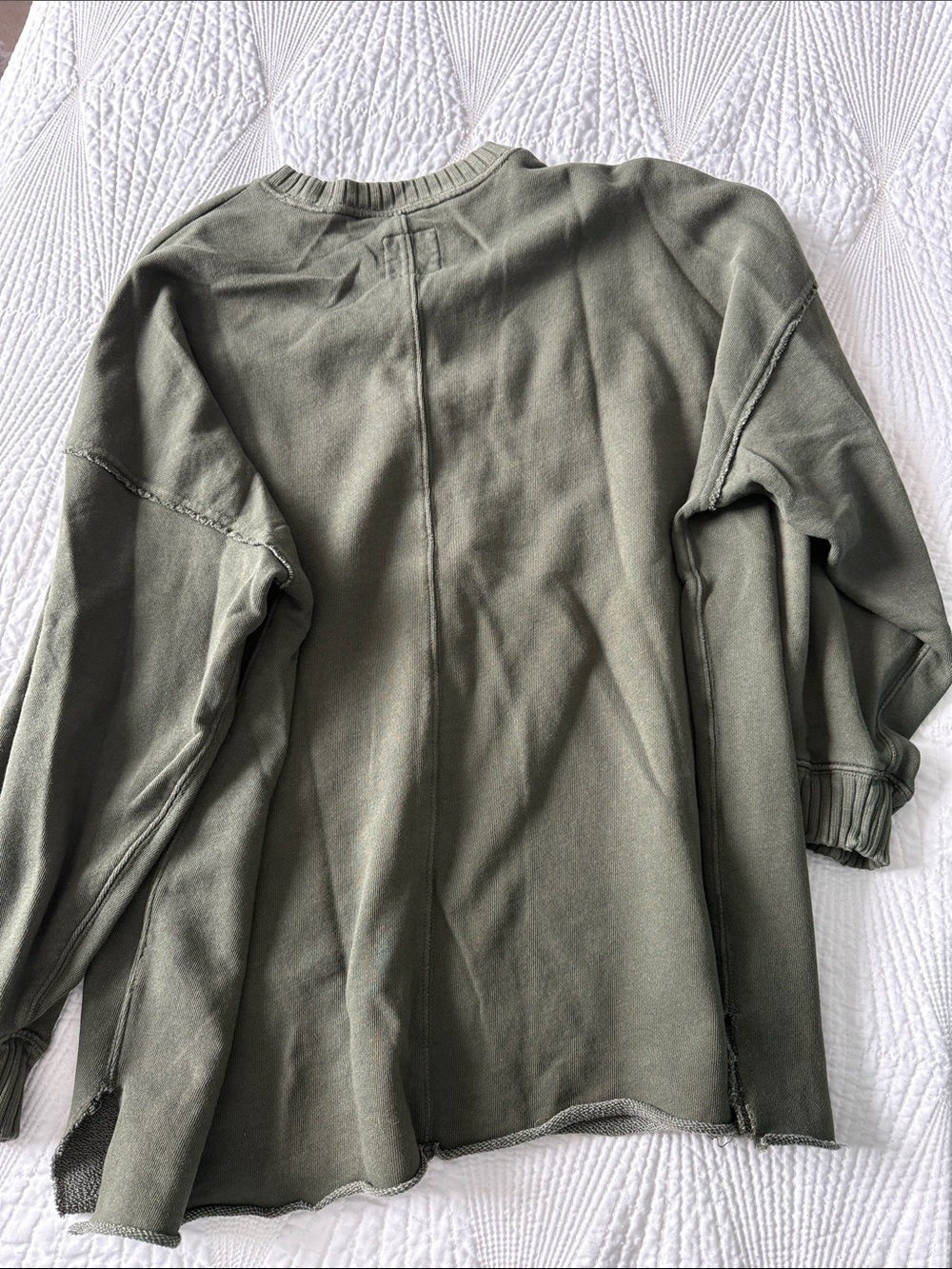 aerie Olive Green Crewneck Sweatshirt - Picture 5 of 6